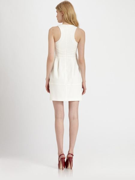 Nanette Lepore Cotton Pique Dress in White | Lyst