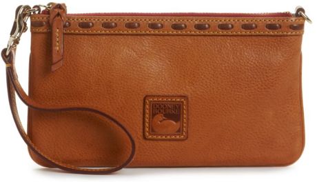 Dooney & Bourke Florentine Large Slim Wristlet in Brown (natural) | Lyst