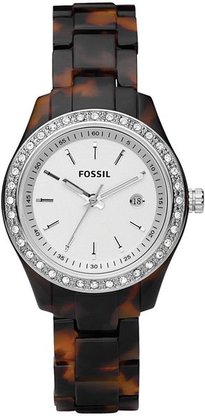 Fossil Watch Womens Mini Stella Tortoise Resin Bracelet with Crystals ...