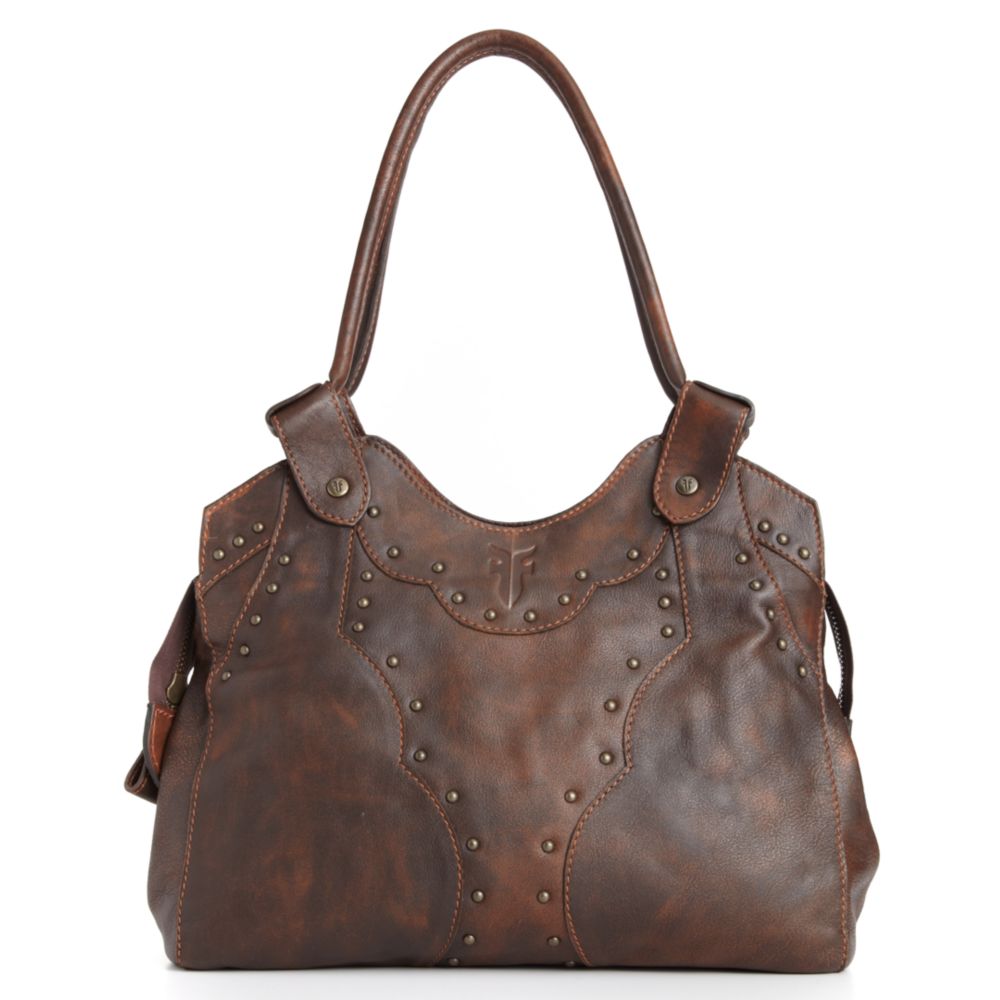 Frye Vintage Stud Shoulder Bag in Brown | Lyst