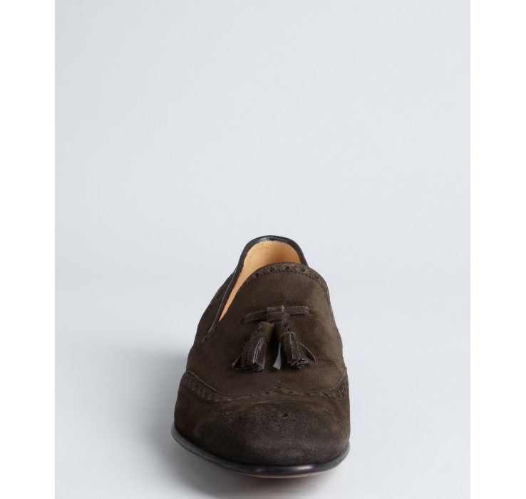 gucci loafers brown suede