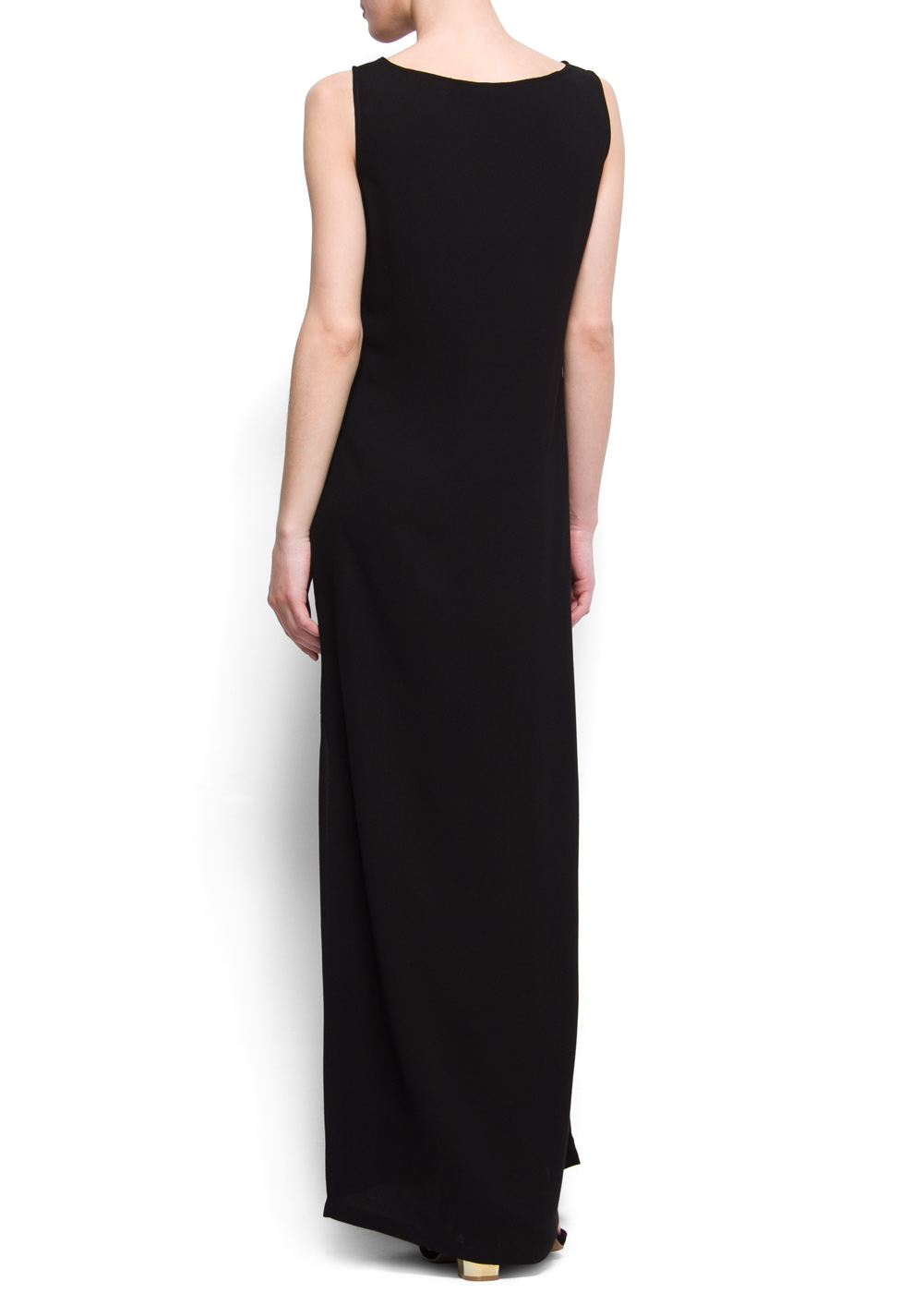 Mango Straight Cut Long Dress in Black | Lyst