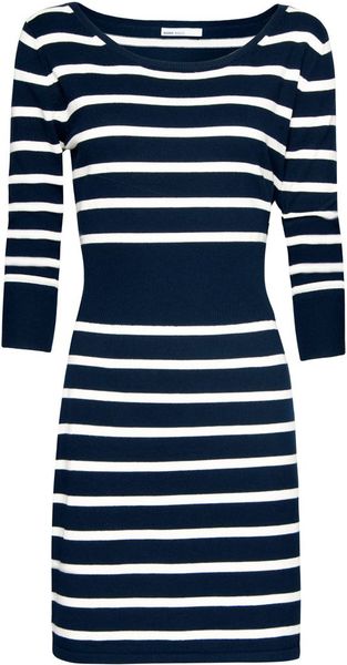 Mango Stripes Dress in Blue (navy) | Lyst