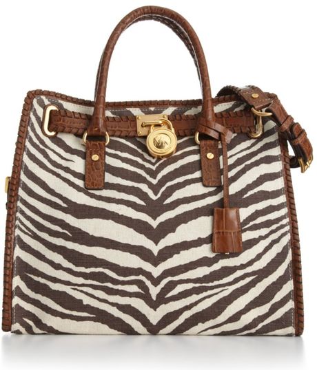 Michael Kors Hamilton Whipped Canvas Tote in Animal (tiger) | Lyst
