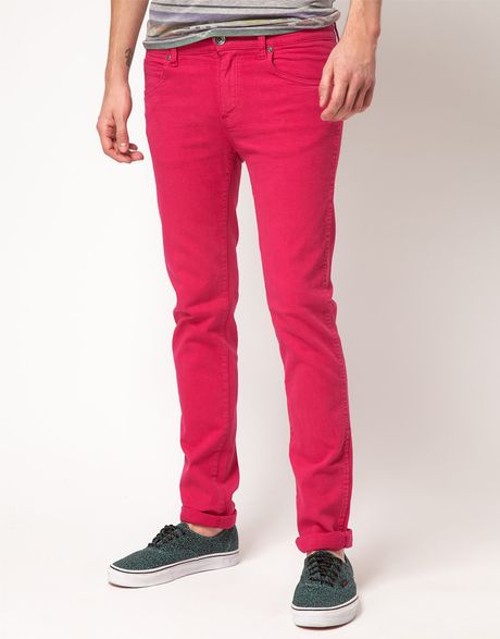 Dr. Denim Dr Denim Snap Skinny Jeans in Pink for Men | Lyst