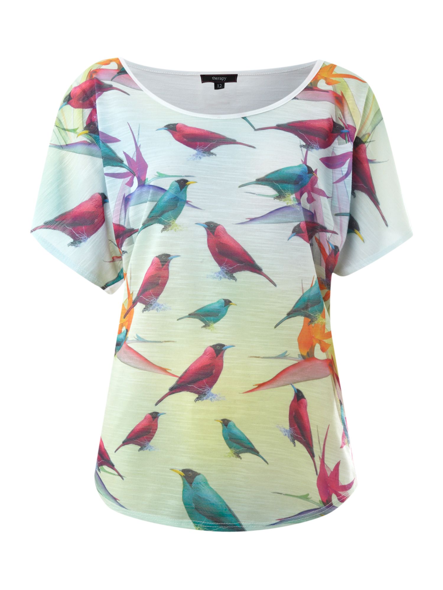 Therapy All Over Bird Print Tshirt in Multicolor (multi-coloured) | Lyst