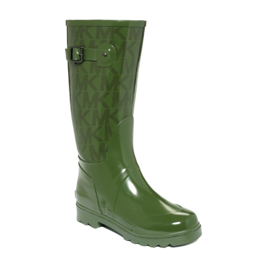 Michael Kors Mk Logo Rain Boots in Green (army) | Lyst