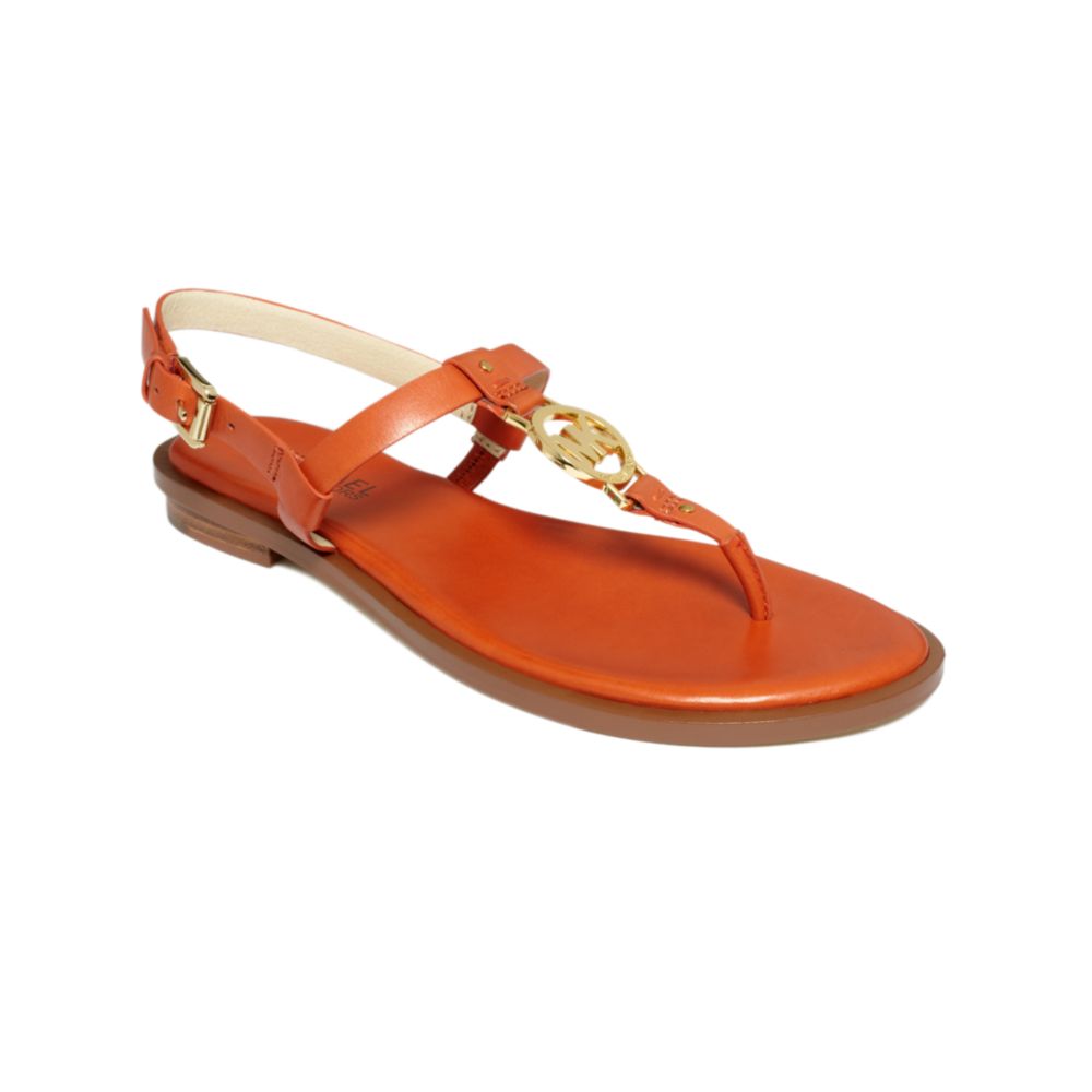 burnt show orange color Sondra Flat  Michael in  kors Lyst Orange Sandals