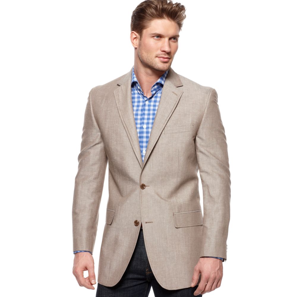 Lyst - Michael kors Solid Linen Blazer in Brown for Men