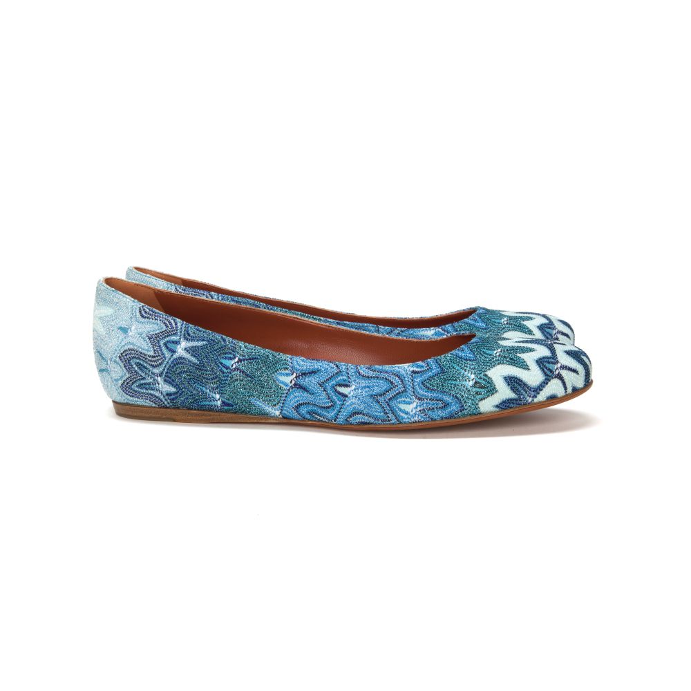 Missoni Ballerina Flats Metallic in Blue | Lyst