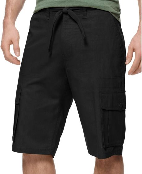 Sean John Linen Cargo Shorts in Black for Men (pm black) | Lyst