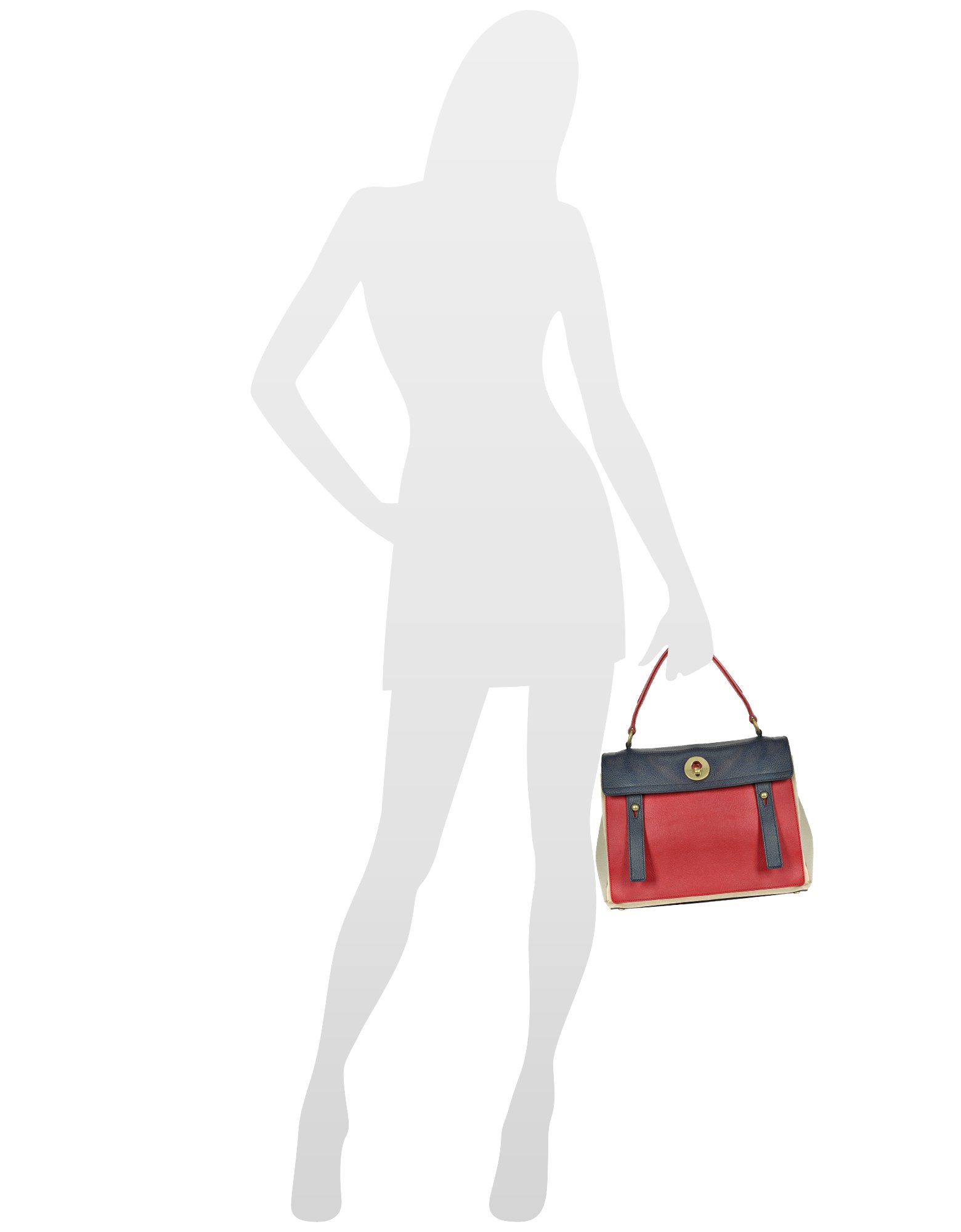 Saint laurent Muse Two Medium Leather Colorblock Satchel in Red | Lyst