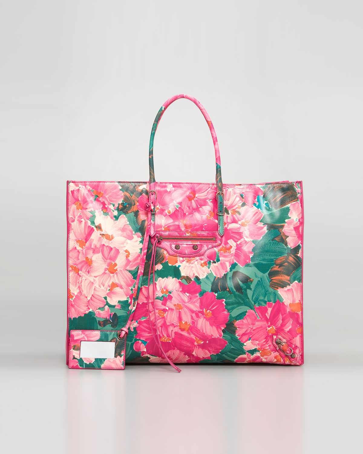 Lyst - Balenciaga Papier Leather Tote Floral