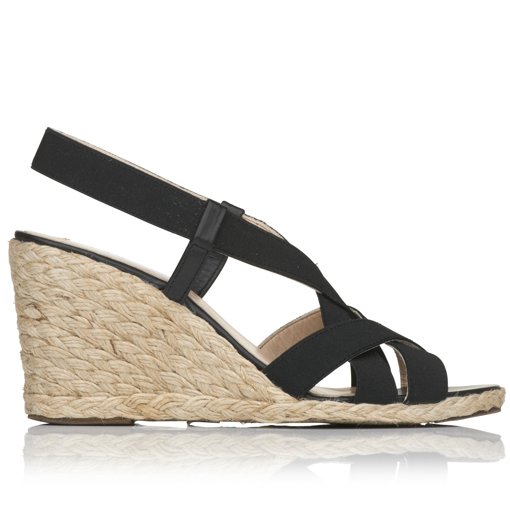 L.k.bennett Lkbennett Gardi Elasticated Wedge Sandals Black in Black | Lyst