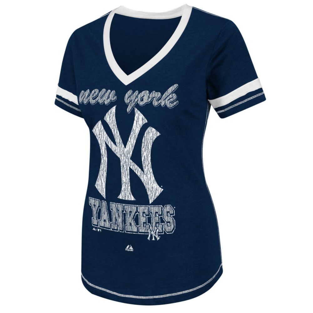 Majestic New York Yankees Bling Beauty Womens T Shirt in Blue | Lyst