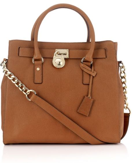 Michael Michael Kors Hamilton Large Tote Bag in Brown (gold) | Lyst