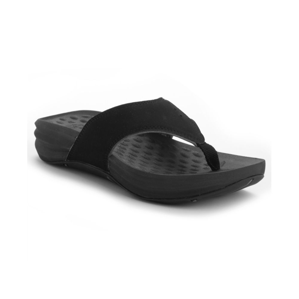 Clarks Privo Longshore Wedge Sandals in Black | Lyst