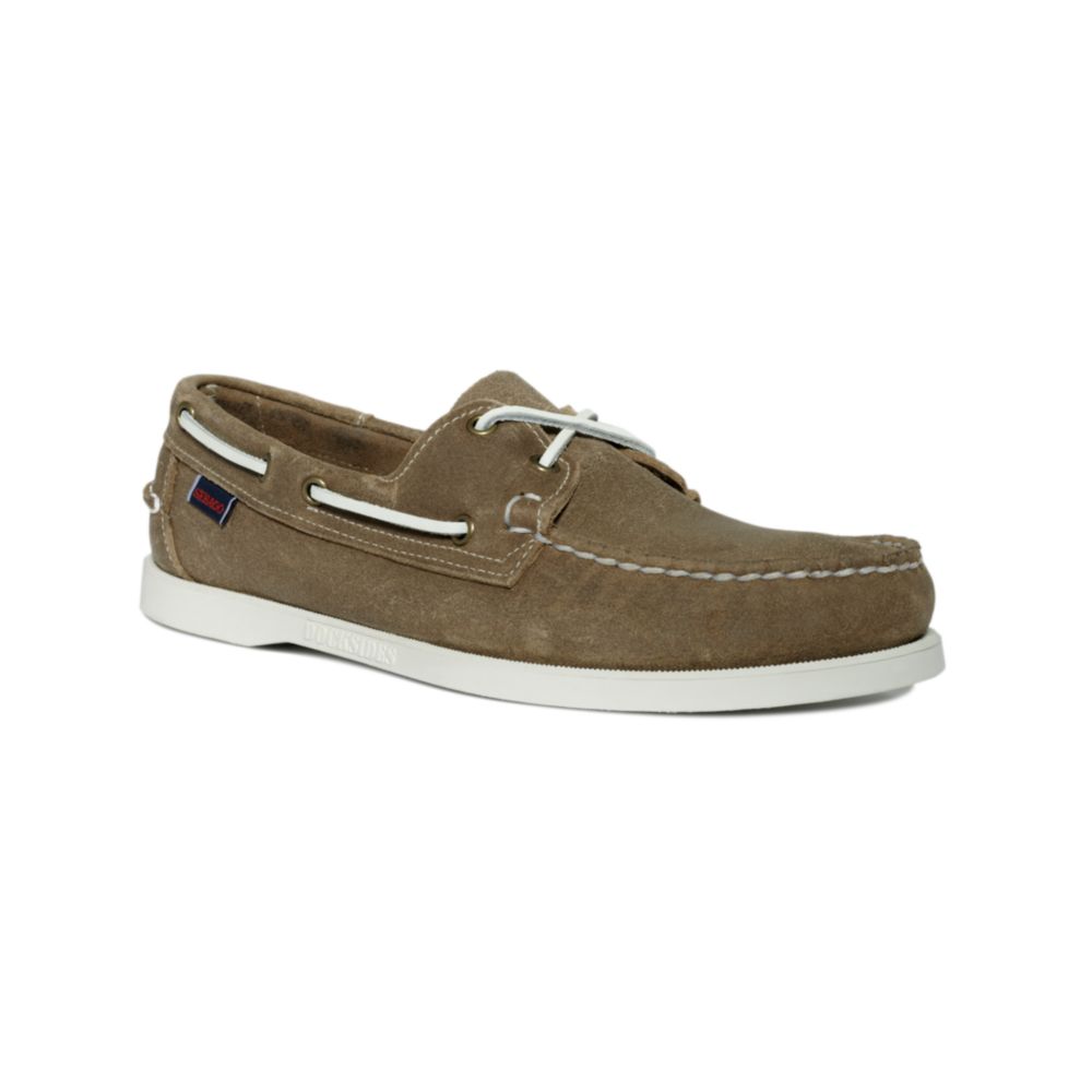 Sebago Docksides Suede Boat Shoes in Brown for Men (waxy sand) | Lyst