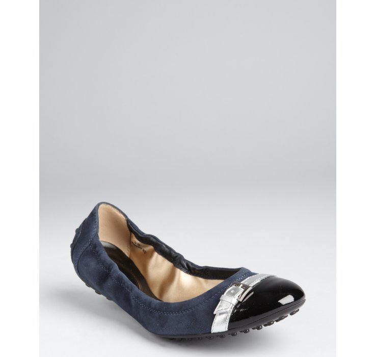 pointed toe navy blue flats