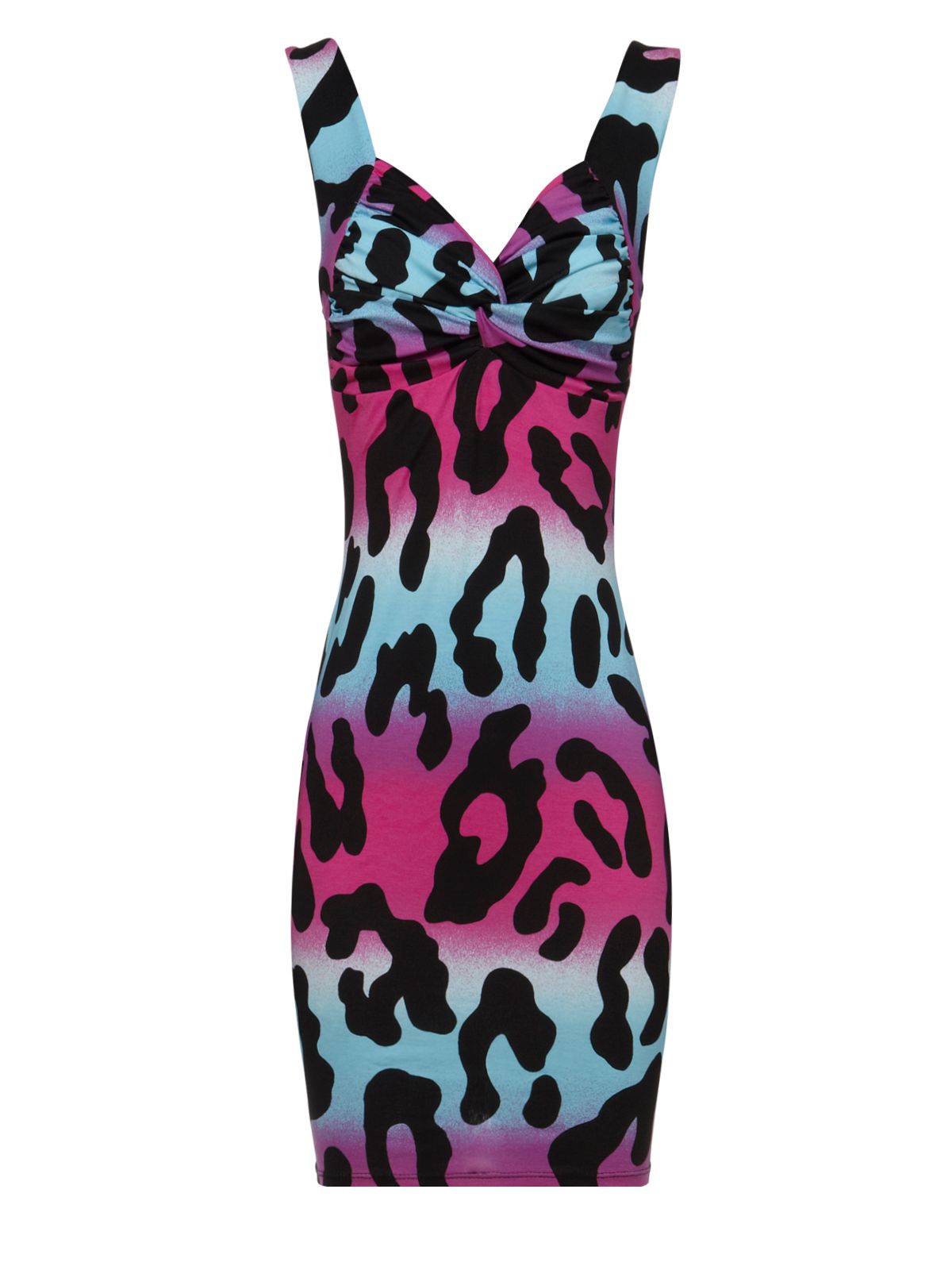 Ruched Bandeau Animal Print Dress - Jane Norman - Polyvore