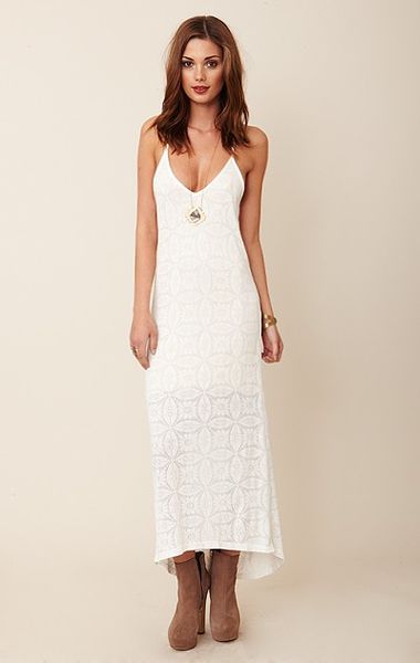 Leyendecker Dodger Lace Maxi Dress in White (ivory) | Lyst