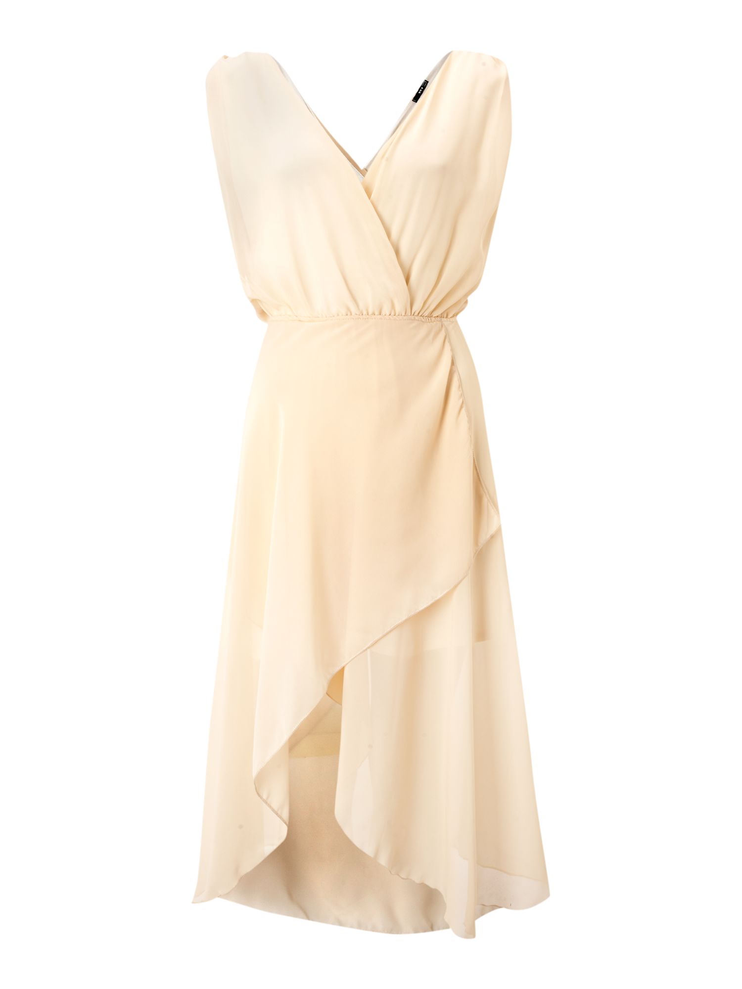 Tfnc london Sleeveless Wrap Dress in Natural Lyst