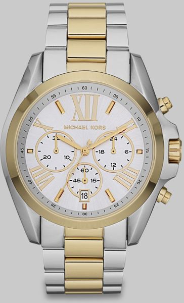 Michael Kors Two Tone Stainless Steel Chronograph Watch in Gold (silver ...