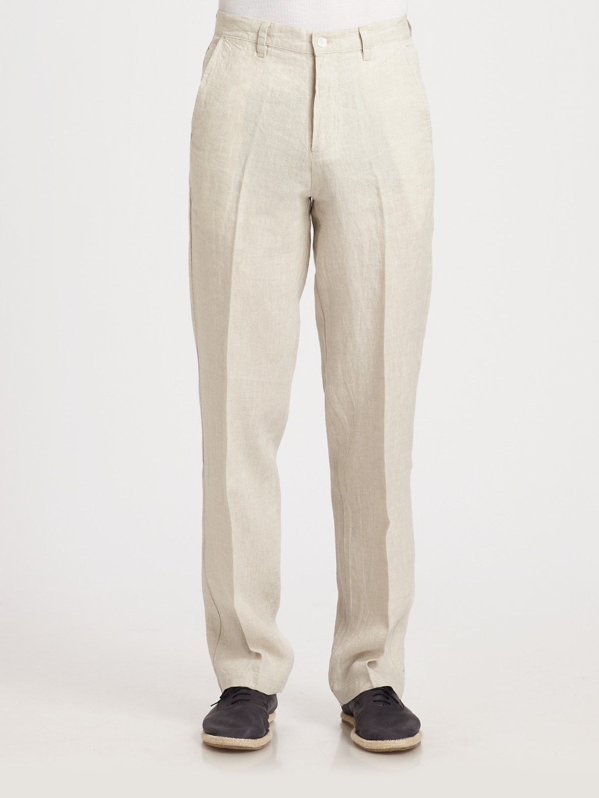 Lyst Saks Fifth Avenue Linen Pants in Blue for Men