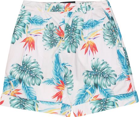 Lulu & Co Maarten Van Der Horst Tropical Printed Shorts in Beige ...