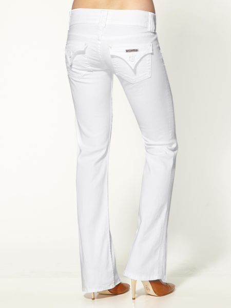 Hudson Petite Signature Bootcut Jeans in White | Lyst