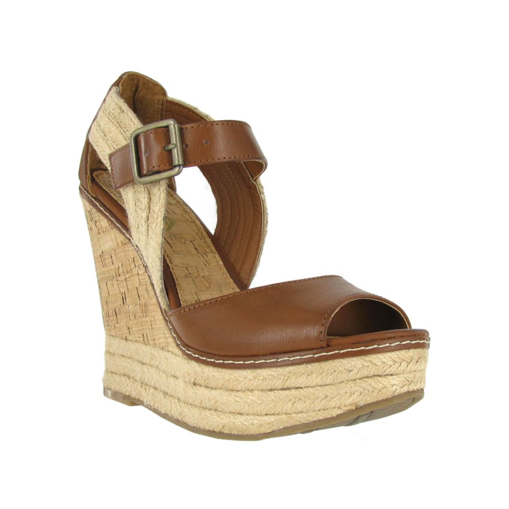Mia Rhodes Wedge Sandals in Brown | Lyst