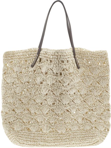 Michael Stars Lace Crochet Tote in Beige (natural) | Lyst