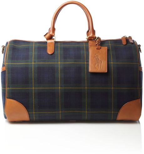 Polo Ralph Lauren Tartan Duffle Bag in Gray for Men (green) | Lyst