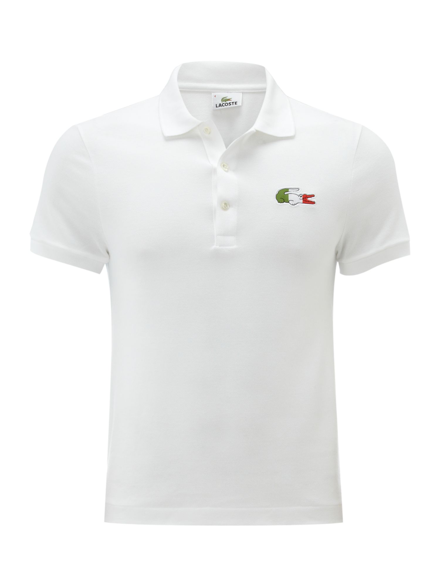 Lacoste Slim Fit Italy Croc Polo Shirt in White for Men | Lyst