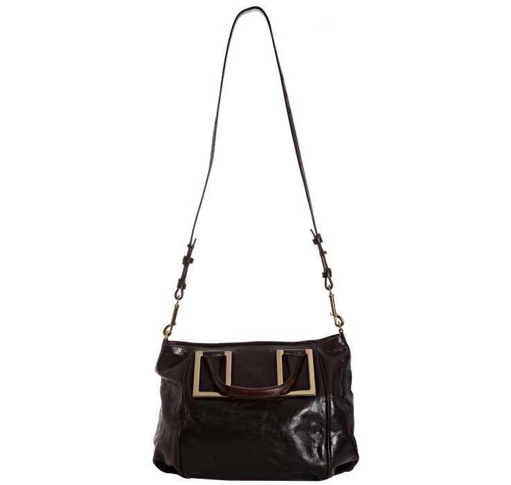 Chlo Black Lambskin Leather Ethel Medium Convertible Tote in ...