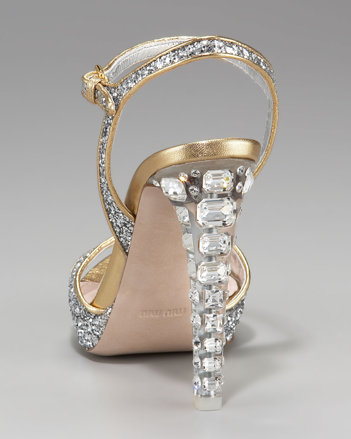 miu miu glitter sandals