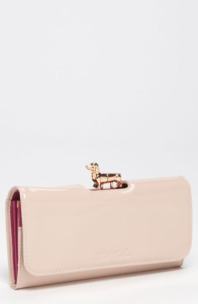 Ted Baker Sassey Dog Patent-Leather Wallet in Pink (shell) | Lyst