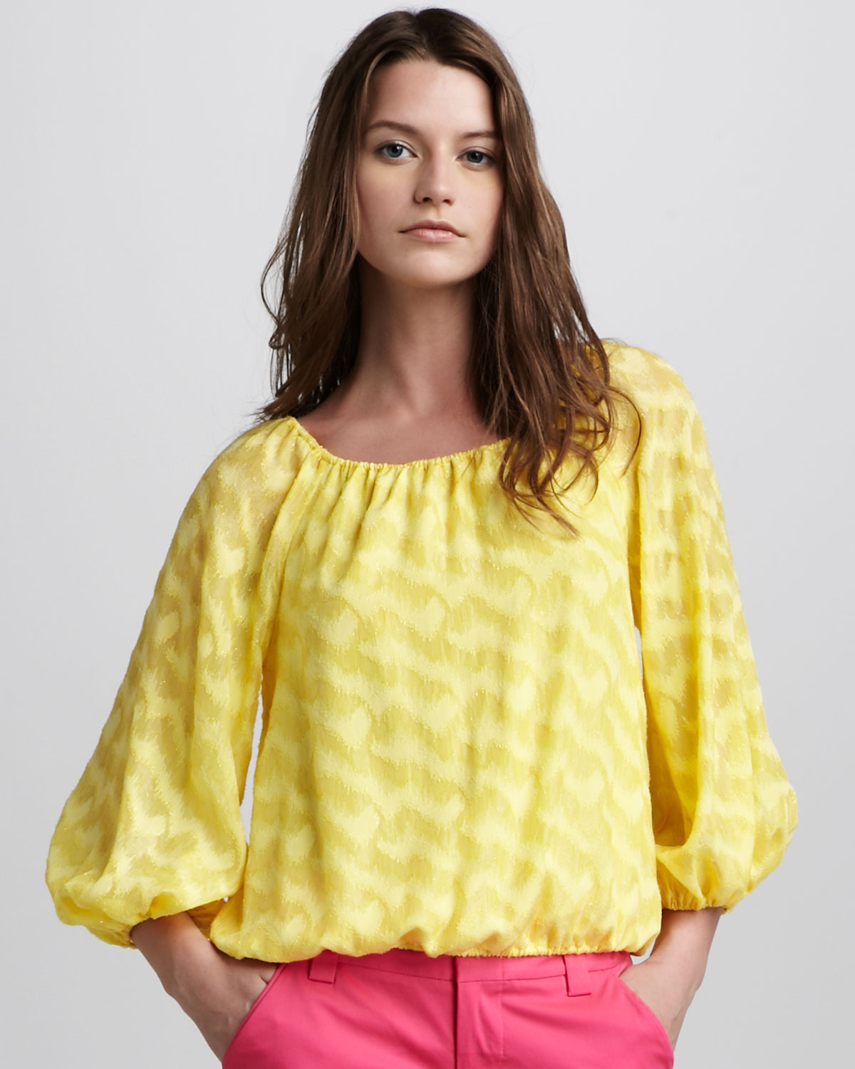 alice and olivia yellow pants