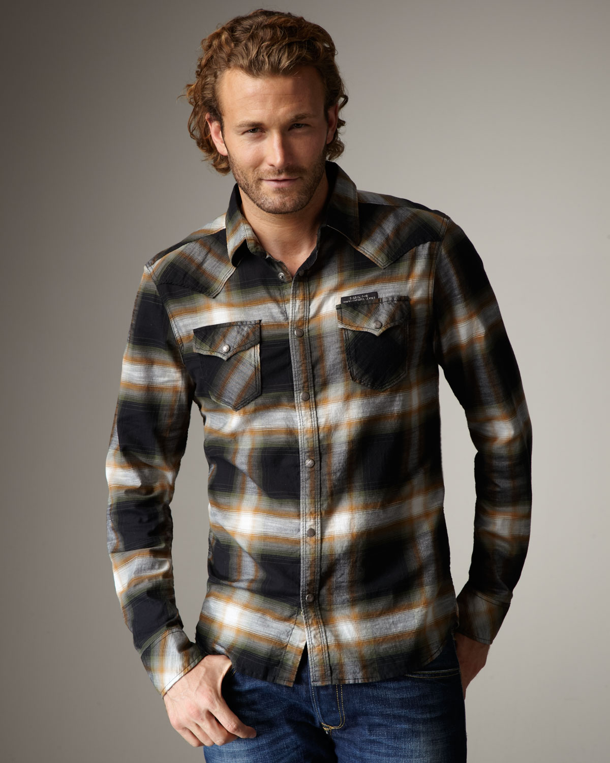 diesel checkered shirt