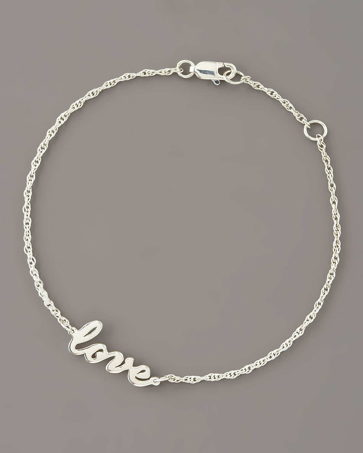 Lyst Jennifer Zeuner Cursive Love Bracelet In Metallic Gallery
