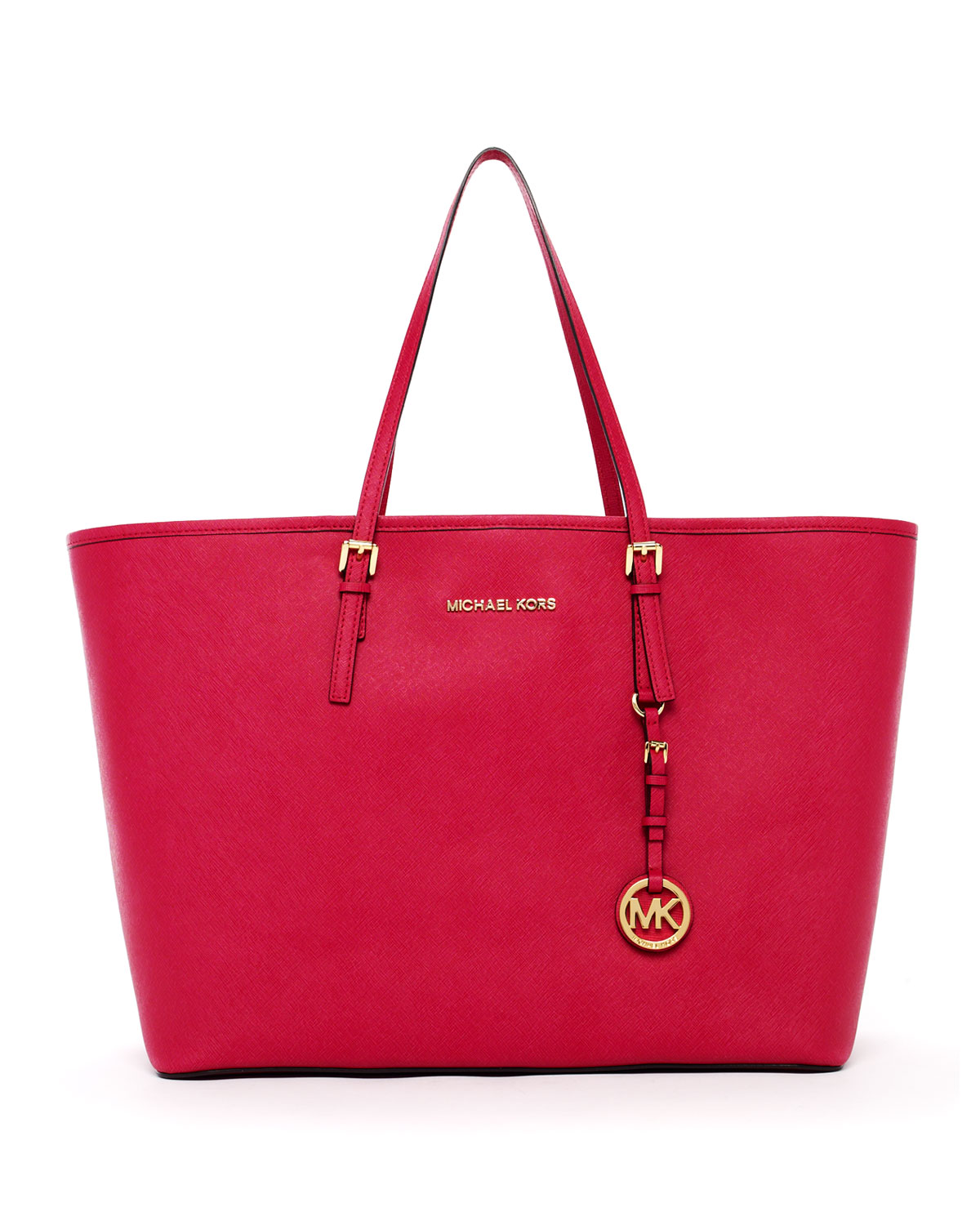Michael Michael Kors Jet Set Medium Travel Tote Lacquered Pink in Pink ...