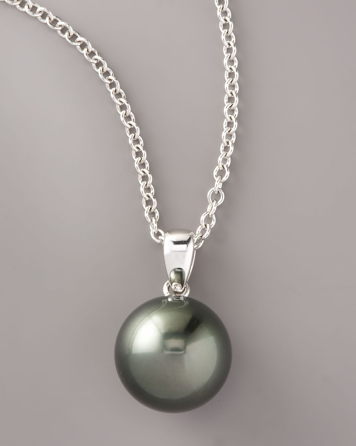 Lyst Mikimoto Black Pearl Pendant Necklace Black In Black 8949