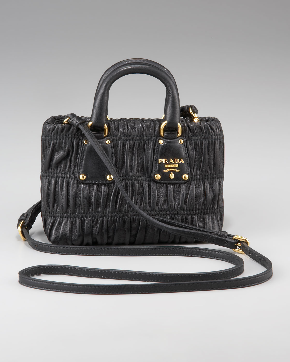 prada black nappa gaufre camera bag