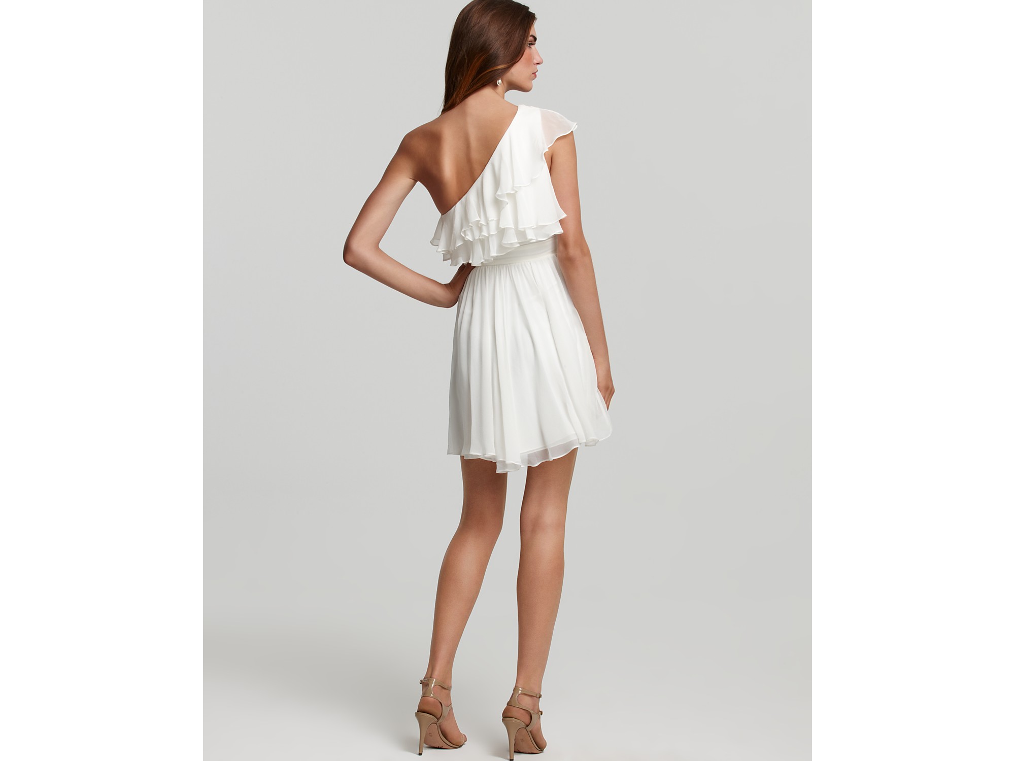 Lyst - Jill Stuart Dress One Shoulder Dress Ruffle in White