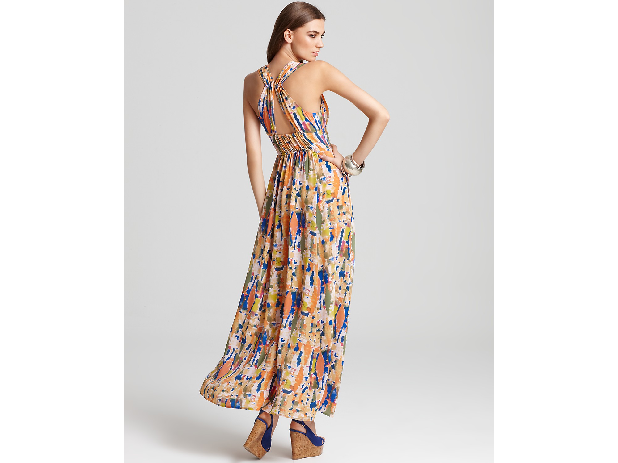 Lyst Plenty By Tracy Reese Silk Abstract Print Maxi Dress Gallery
