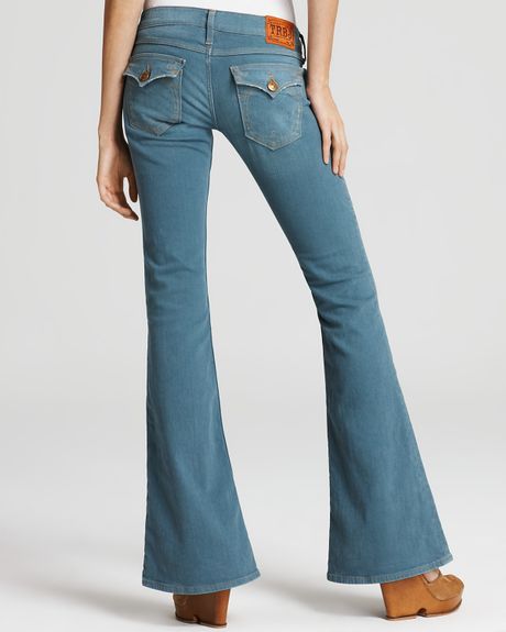 True Religion Jeans Raegan Flare Jeans with Lonestar Pocket in Slate ...