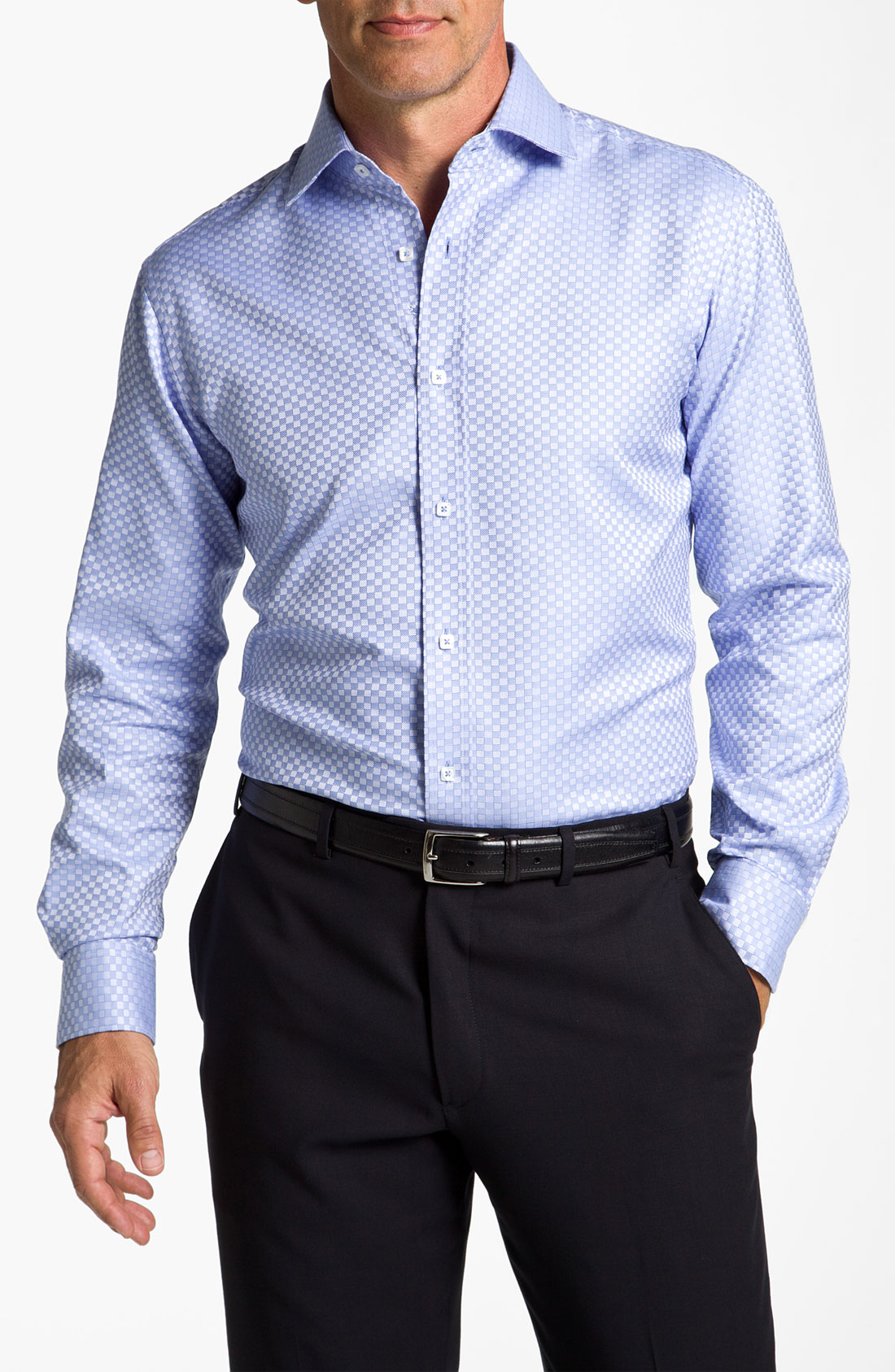 Bugatchi Uomo Shaped Fit Sport Shirt in Blue for Men (sky) | Lyst