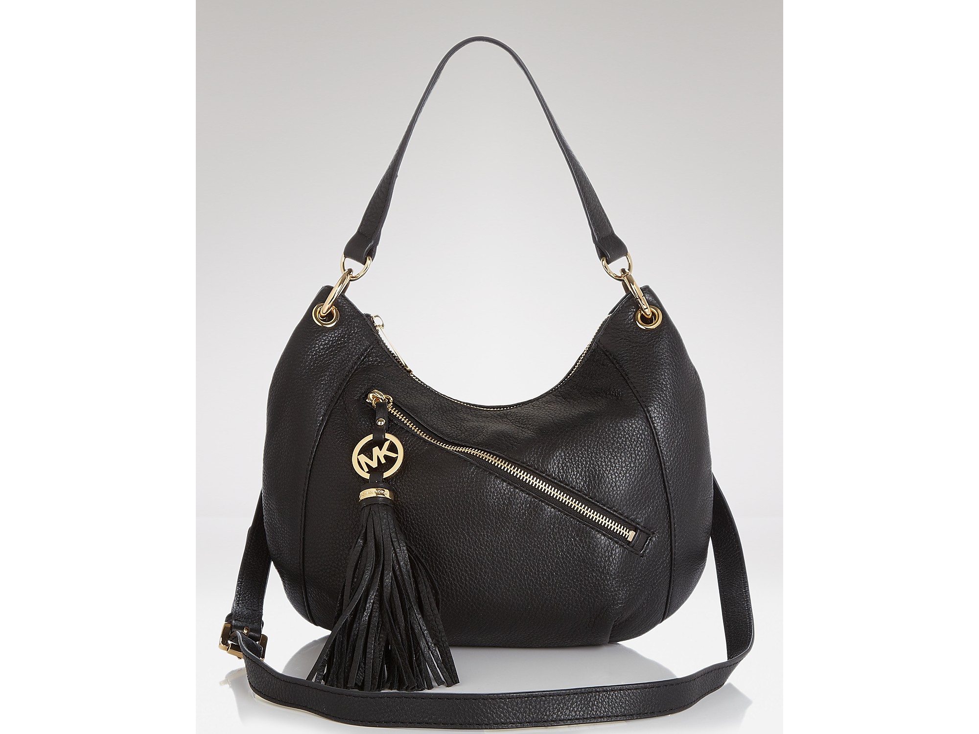 Lyst Michael Kors Charm Tassel Convertible Shoulder Bag In Brown Gallery Previously Sold At Bloomingdale S Women Bag Charms Michael Kors Charm