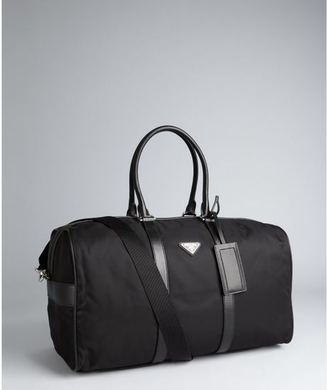 Prada Black Nylon Gabardine Convertible Travel Bag in Black for Men | Lyst