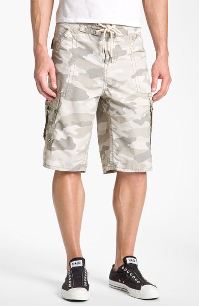 True Religion Camo Cargo Shorts in Gray for Men (light desert) | Lyst